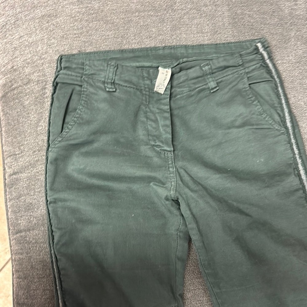 Elegant Dark Green Women's Straight Leg Pants - Picture 3 of 8